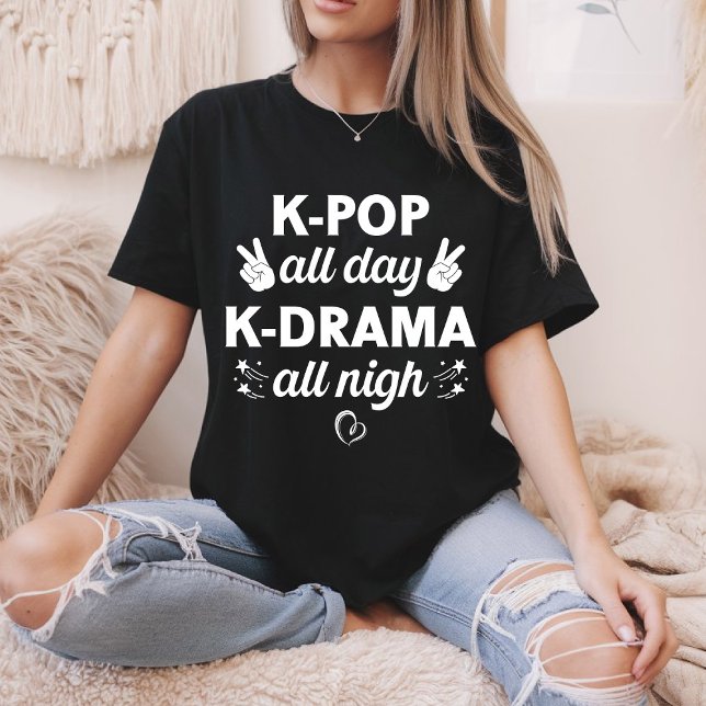 T-shirt K-Pop Toute La Journée K-Drama Toute La Nuit, Amou (Créateur téléchargé)