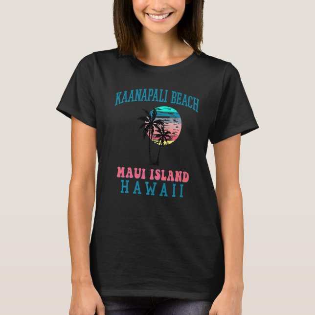 T-shirt Kaanapali Beach Maui Hawaii Beach Palmiers Summe (Devant)