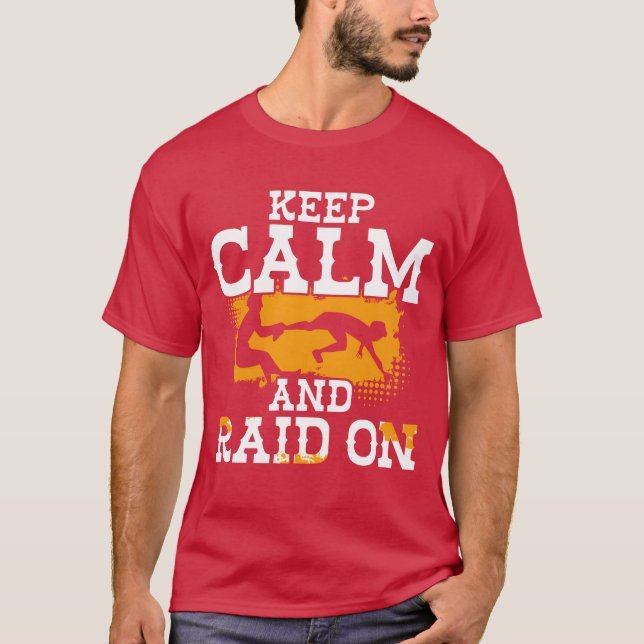 T-shirt Kabaddi Inde Lutte Conserver Le Calme Et Raid Sur  (Devant)