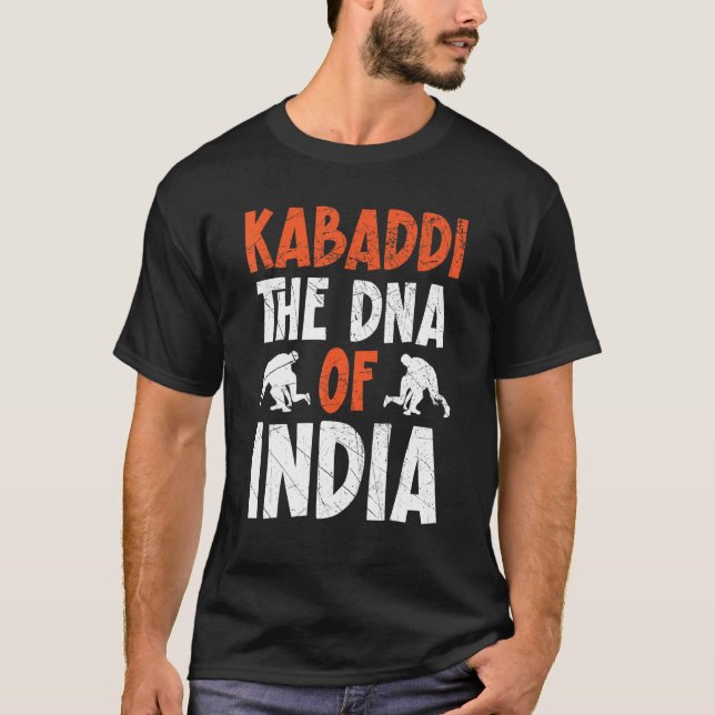 T-shirt Kabaddi L'Adn De L'Inde Équipe Indienne Sport Raid (Devant)