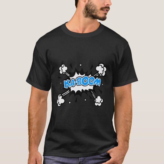 T-shirt Kaboom Bang Pow Comic Livre Explosion Discours Bub (Devant)