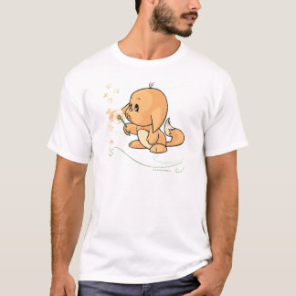 T-shirt Kacheek orange souhaitant sur un pissenlit