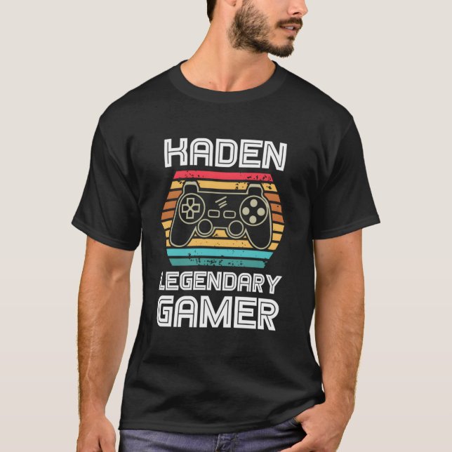 T-shirt Kaden Legendaire Joueur Vidéo Nom Personnalisé Per (Devant)