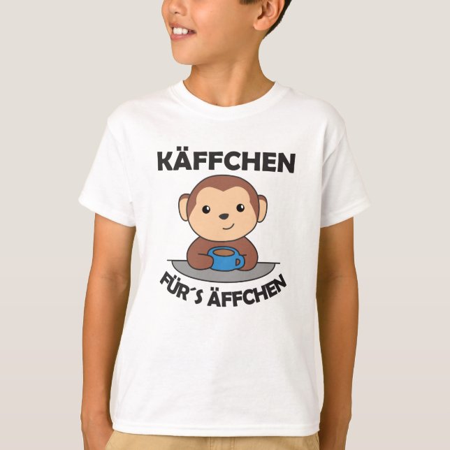 T-shirt Käffchen Pour Les Singes Un Singe Drôle Avec (Devant)