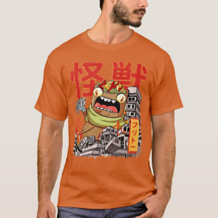 T-shirt Kaiju Burrito japonais anime monstre Meican Nourri