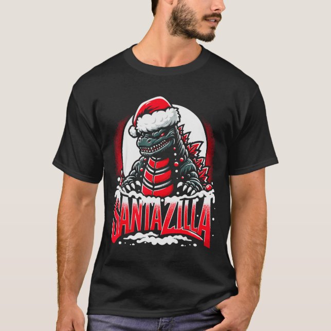 T-shirt Kaiju Christmas Santazilla Japanese Monster Dinosa (Devant)
