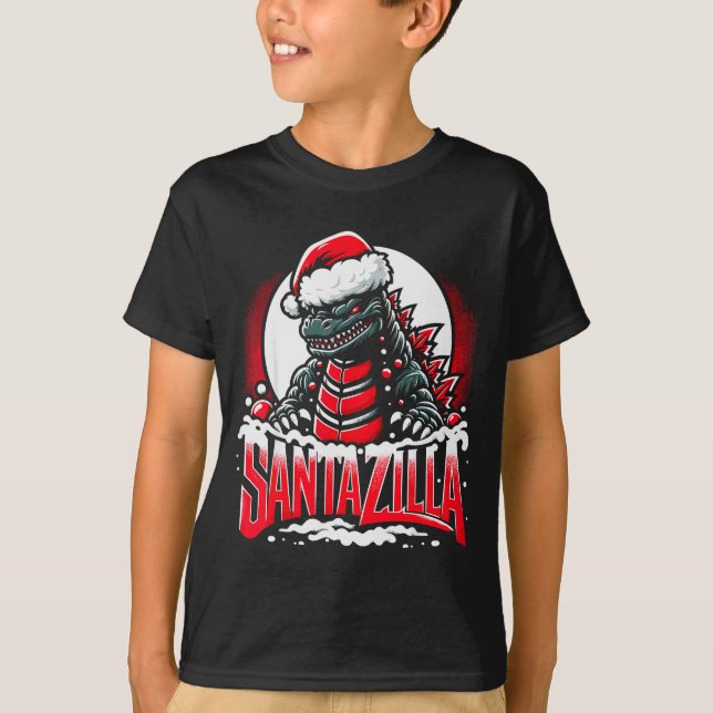 T-shirt Kaiju Christmas Santazilla Japanese Monster Dinosa (Devant)