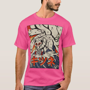 T-shirt Kaiju Kitsune Neuf Queue Fox Grande Vague Au Large