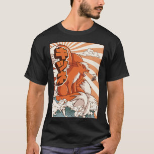 T-shirt Kaiju Kitsune Nine Tail Fox Japonais Monster Gif