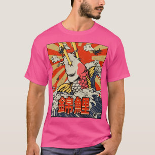 T-shirt Kaiju Koi Fish Nishikigoi Grande vague au large de