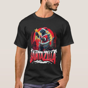 T-shirt Kaiju Noël Santazilla Monstre Japonais Dinosaure