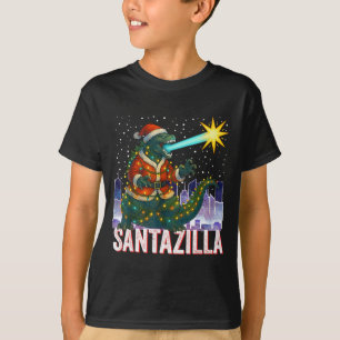 T-shirt Kaiju Noël Santazilla Monstre Japonais Dinosaure