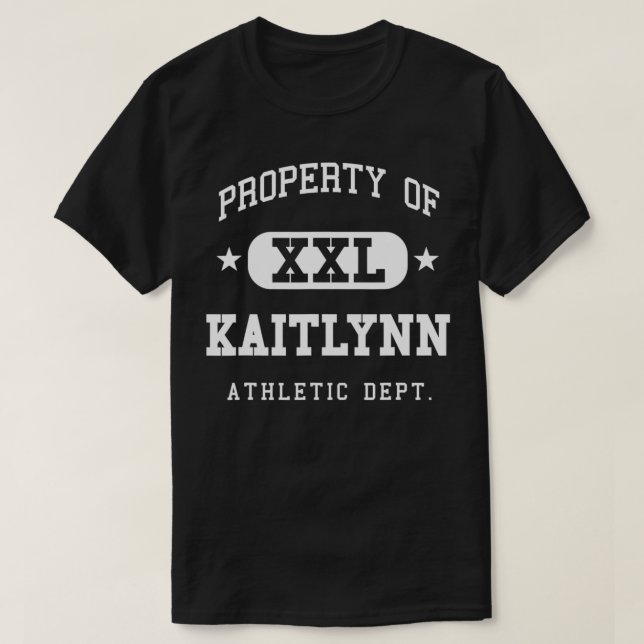 T-shirt Kaitlynn, propriété XXL Nom de famille School Retr (Design devant)