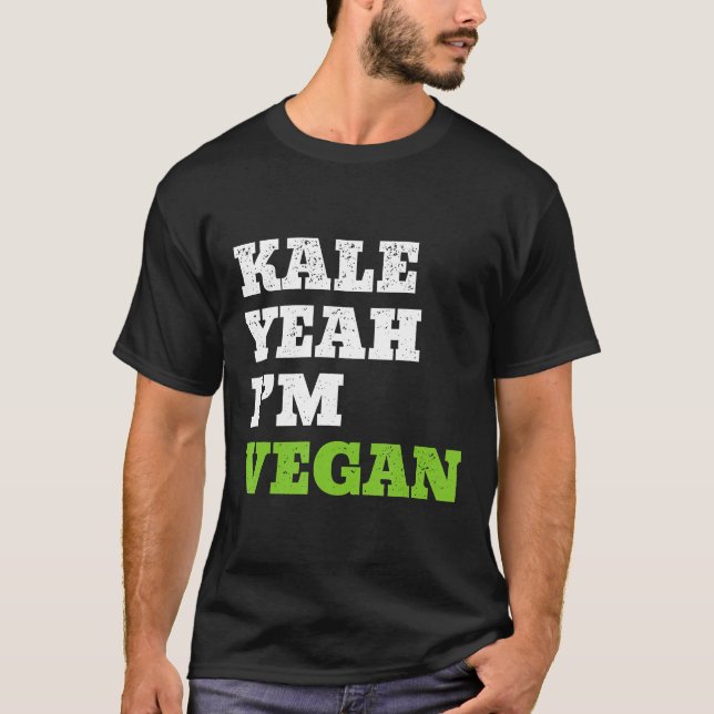 T-shirt Kale Ouais Je Végétan Drôle Végétarien (Devant)