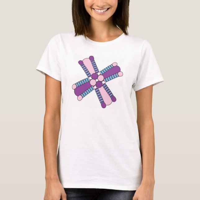 T-shirt kaléidoflower violet & rose (Devant)