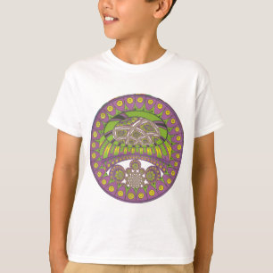 T-shirt Kaleidoscope africain violet et jaune traditionnel