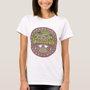 T-shirt Kaleidoscope africain violet et jaune traditionnel