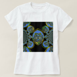 T-shirt Kaleidoscope bleu et jaune Imprimer