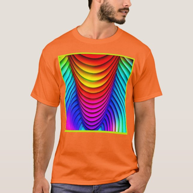 T-shirt Kaleidoscope de couleurs Motif 3D (Devant)