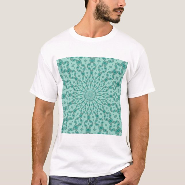 T-shirt Kaleidoscope de Yukka vert et rose (Devant)
