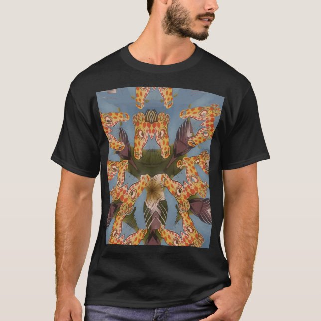 T-shirt Kaleidoscope Giraffe Mandala : Safari Art Abstrait (Devant)