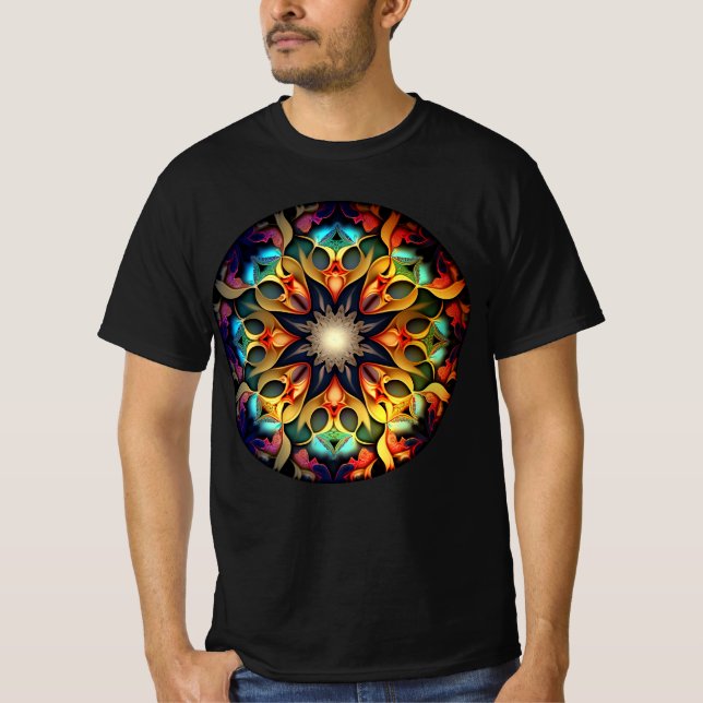 T-shirt Kaleidoscope Mandala Flower Design-23091 (Devant)