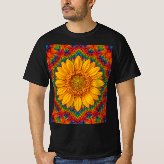 T-shirt Kaleidoscope Sunflower  (Devant)