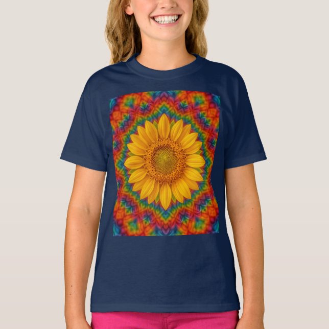 T-shirt Kaleidoscope Sunflower  (Devant)