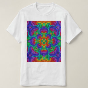 T-shirt Kaleidoscope Vintage et fractal arc-en-ciel