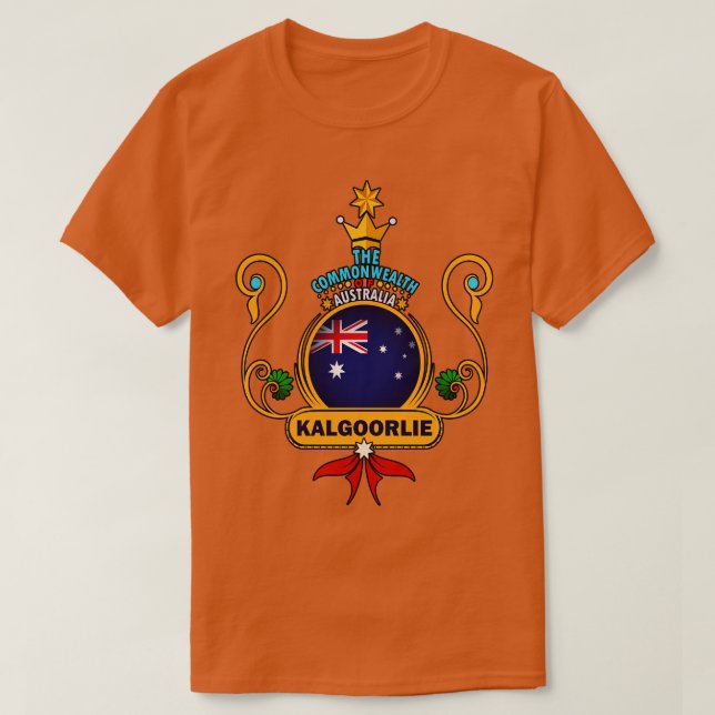 T-shirt Kalgoorlie ville Pride Golden Australian Drapeau S (Design devant)