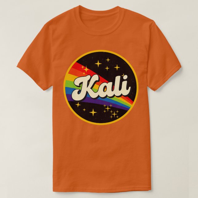 T-shirt Kali Rainbow Dans L'Espace Style Vintage (Design devant)