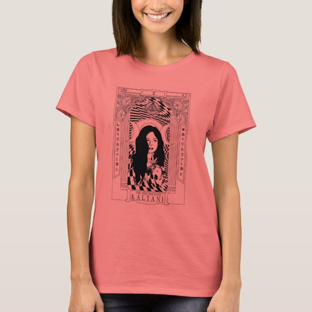 T-shirt KALYANI, char de yoga fleuri pour femmes/juniors (Devant)