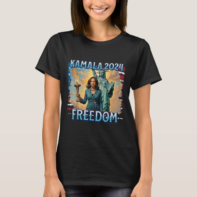 T-shirt Kamala 2024 Pour La Campagne Du Président Lady Lib (Devant)