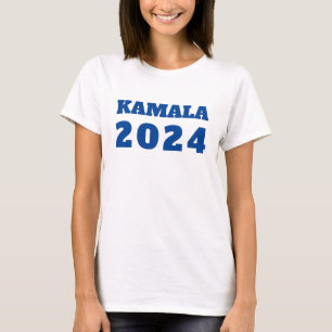 T-shirt KAMALA 2024 texte bleu démocrate