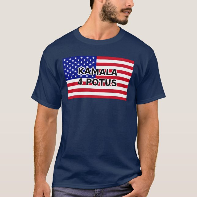 T-shirt KAMALA 4 POTUS - Drapeau américain (Devant)
