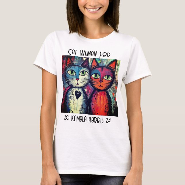 T-shirt Kamala Cat Ladies (Devant)