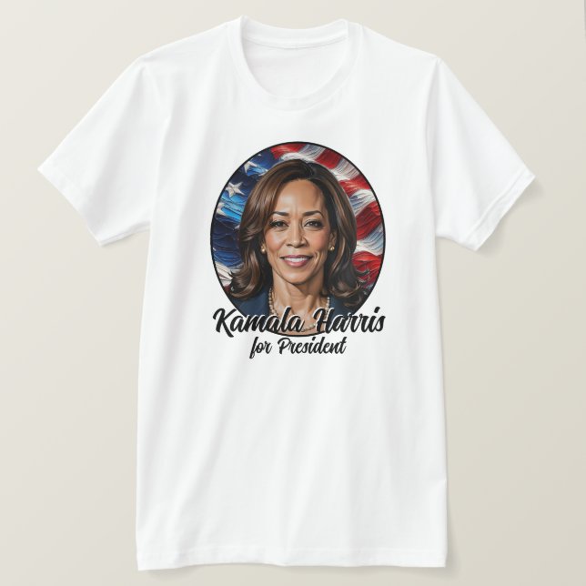 T-shirt Kamala Harris 2024 Étoiles et rayures (Design devant)