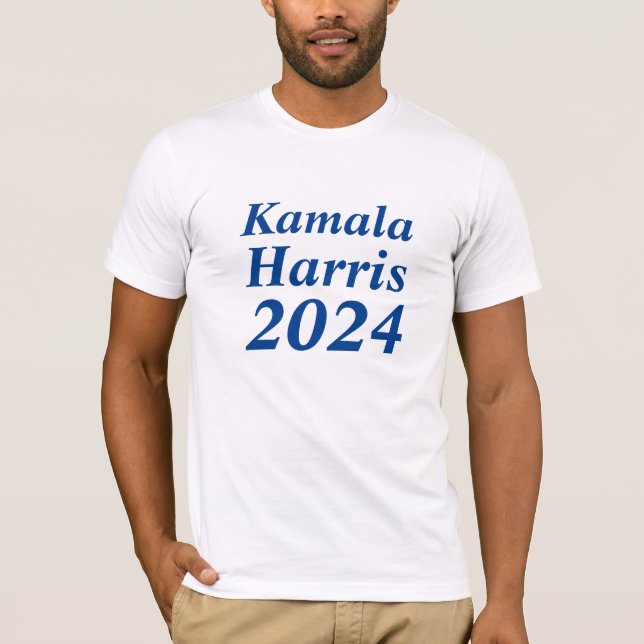 T-shirt Kamala Harris 2024 Personnalisé Nom et Année Blanc (Devant)