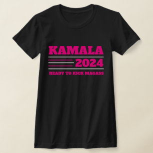 T-shirt Kamala Harris 2024 rose et blanc