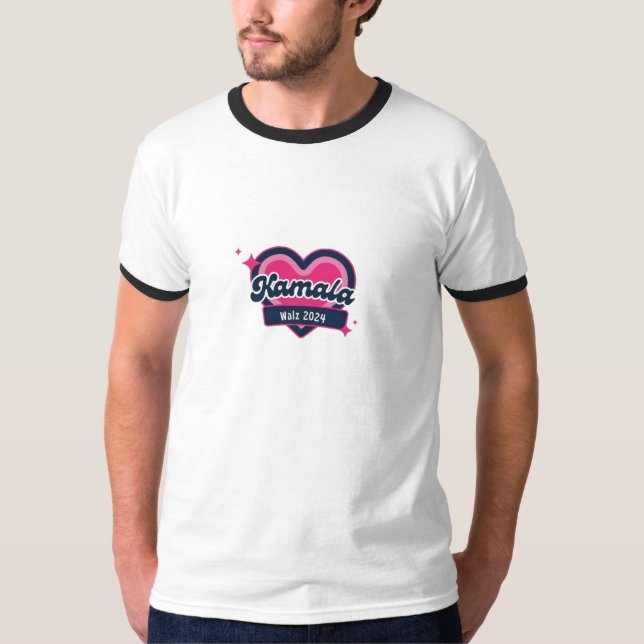 T-shirt Kamala Harris Girly Pink Hearts Président (Devant)