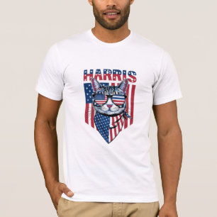 T-shirt Kamala Harris pour le président 2024 Funny Cat