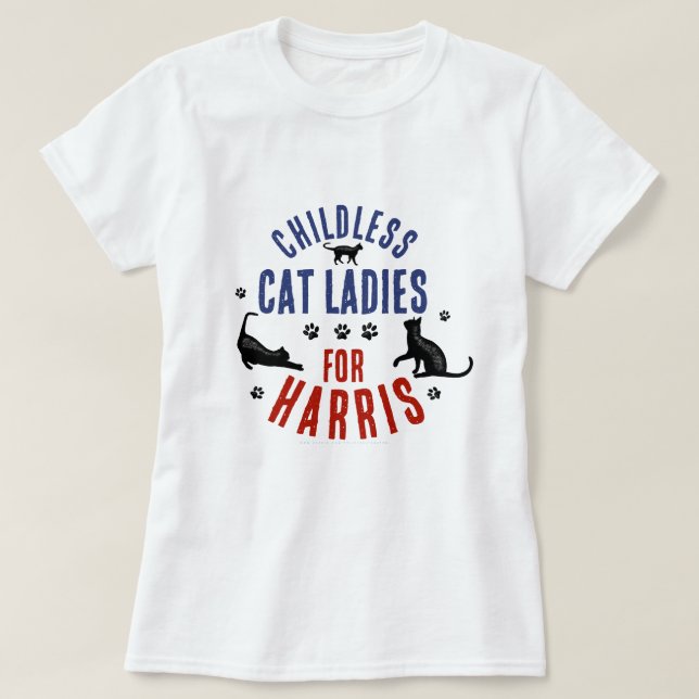T-shirt Kamala Harris Présidente 2024 Femmes chats sans en (Design devant)