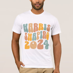 T-shirt Kamala Harris Shapiro Wavy Text Retro tendance