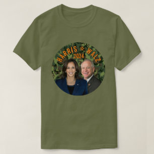 T-shirt Kamala Harris Tim Walz Président Vice-Photos Camo