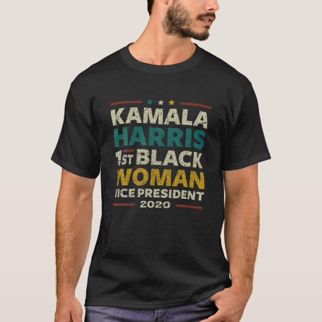 T-shirt Kamala Harris Vice-présidente 2020 1ère femme noir (Devant)