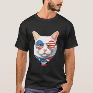 T-shirt Kamala Harris Walz 2024 pour le président Cat Ladi
