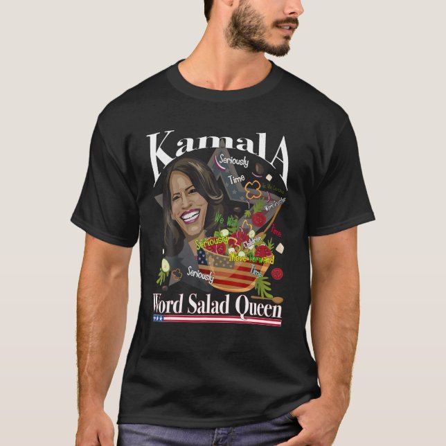 T-shirt Kamala Harris Word Salade Reine Drôle T Chemise (Devant)