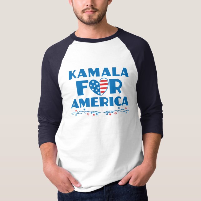 T-shirt Kamala pour l'Amérique 2024 Président Coeur patrio (Devant)