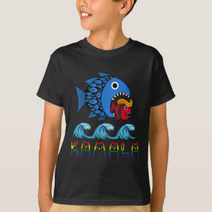T-shirt Kamala sur Trump Blue Wave Big Fish Mange Small Fi