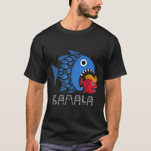 T-shirt Kamala sur Trump Blue Wave Big Fish Mange Small Fi